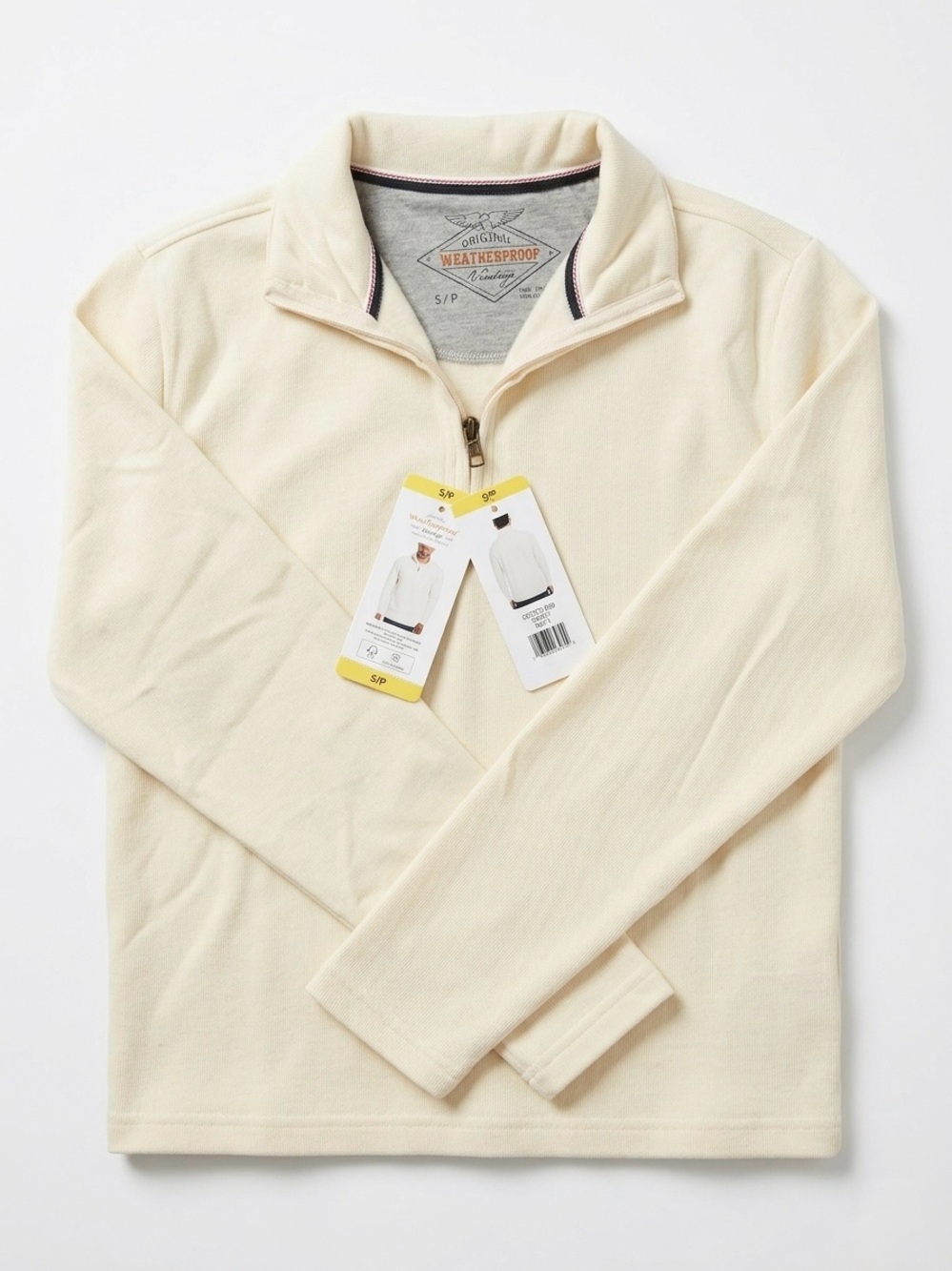 Men's Cream Quarter-Zip Fleece Pullover
